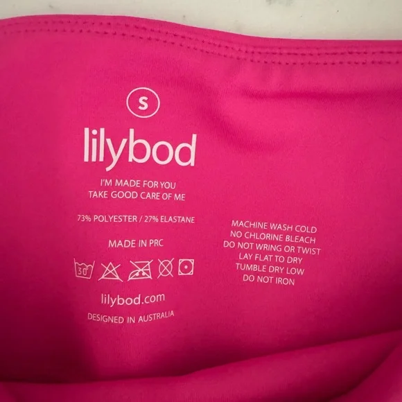 Lilybod Hot Pink Activewear Yoga Gym Athletic Leggings High Rise Size Small - Picture 11 of 11